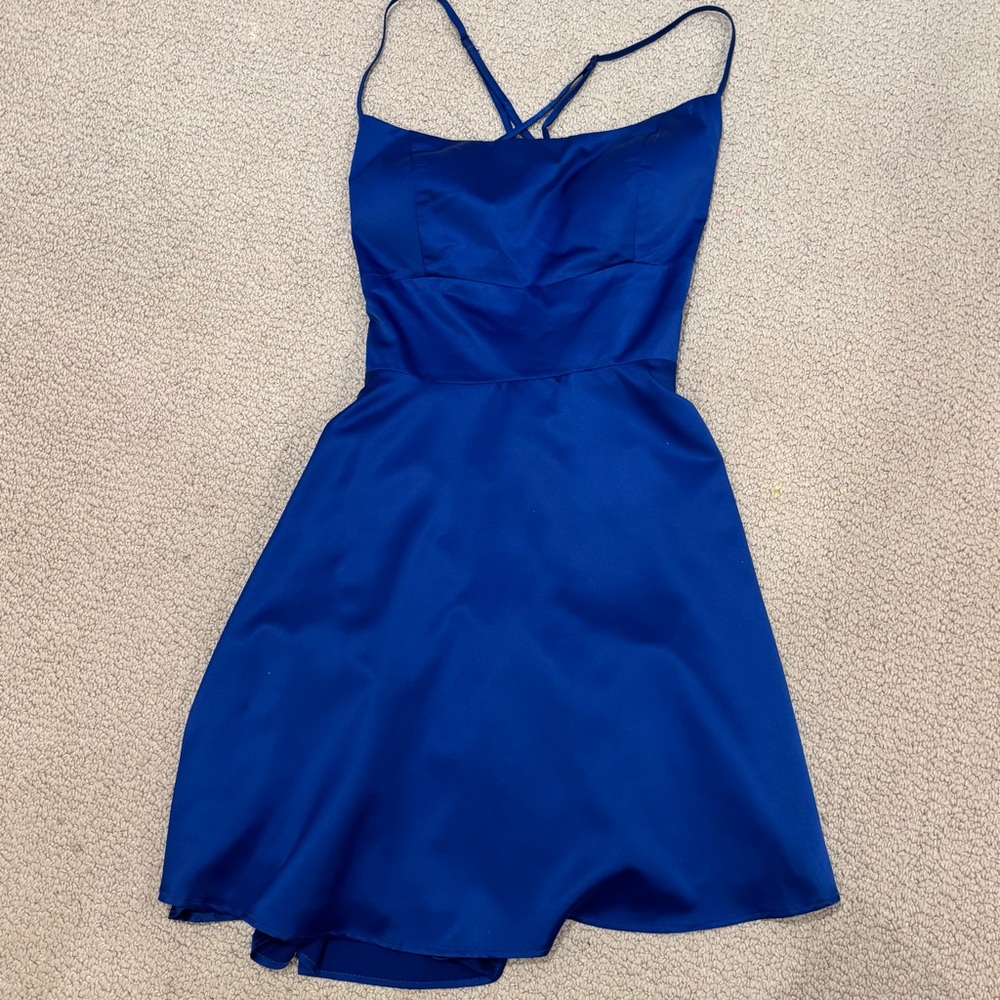 Windsor Elegant Blue Spaghetti Strap Dress